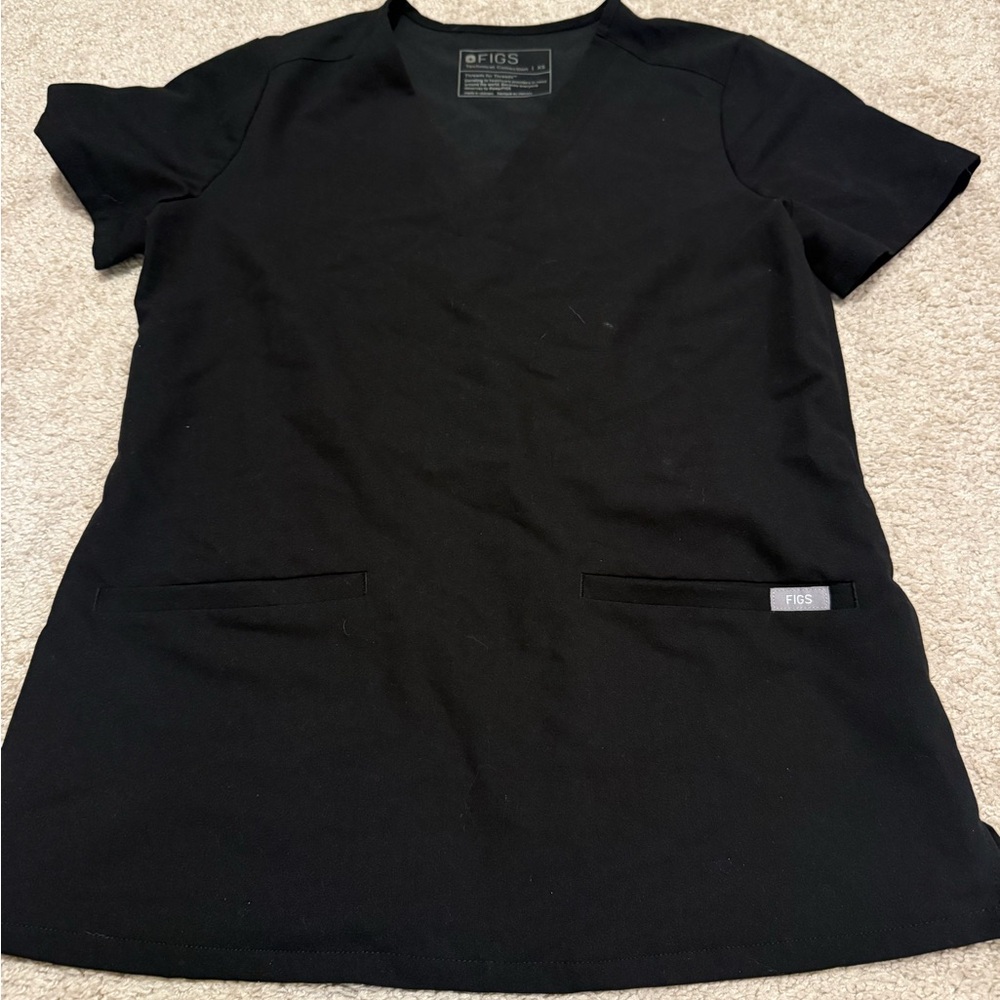 FIGS Black Scrub Top